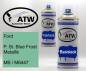 Preview: Ford, P. St. Blue Frost Metallic, MB / M6447: 400ml Sprühdose + 400ml Klarlack - Set, von ATW Autoteile West.
